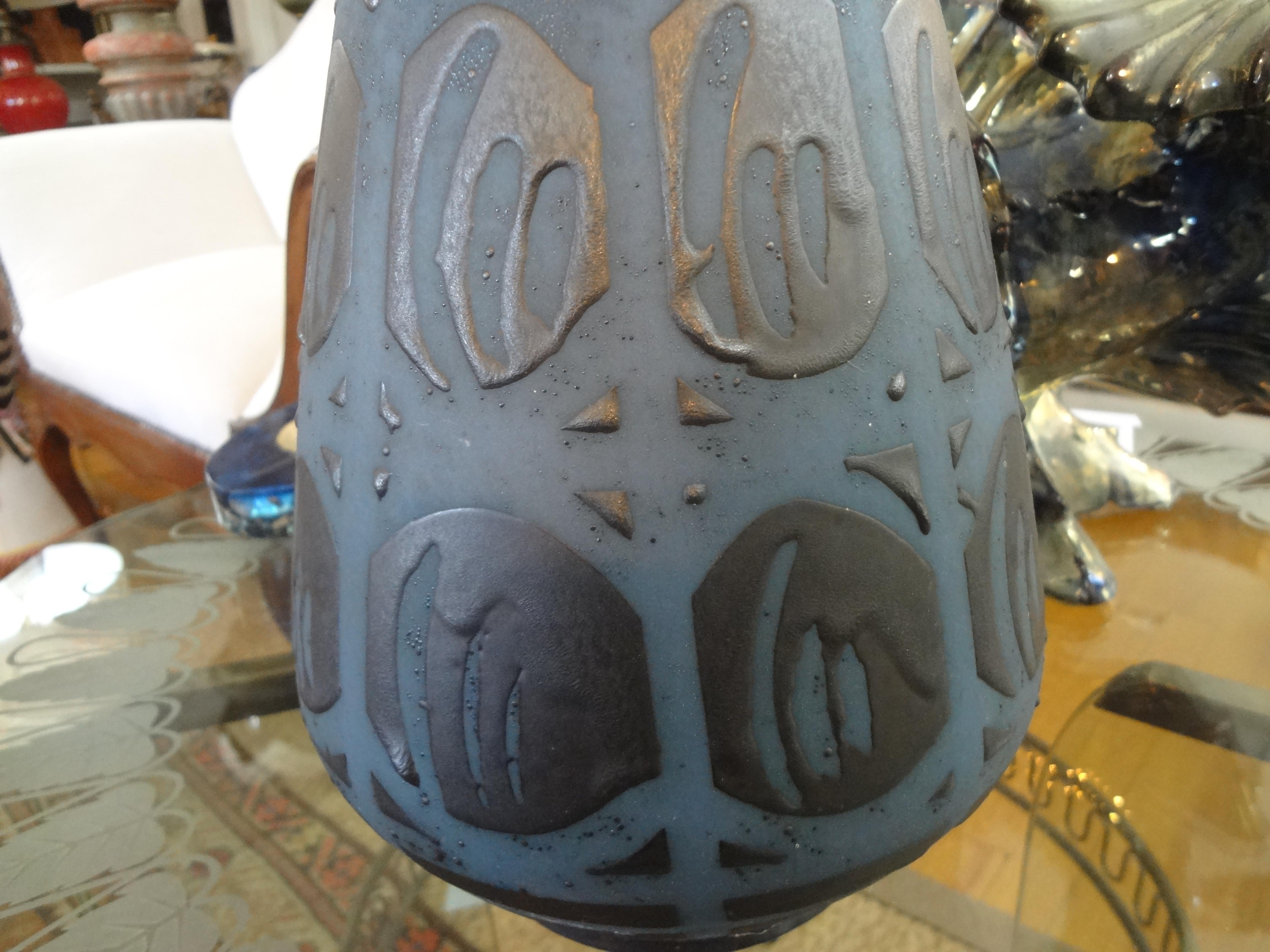 Large Midcentury West German Matte Glazed Ceramic Vase For Sale 2