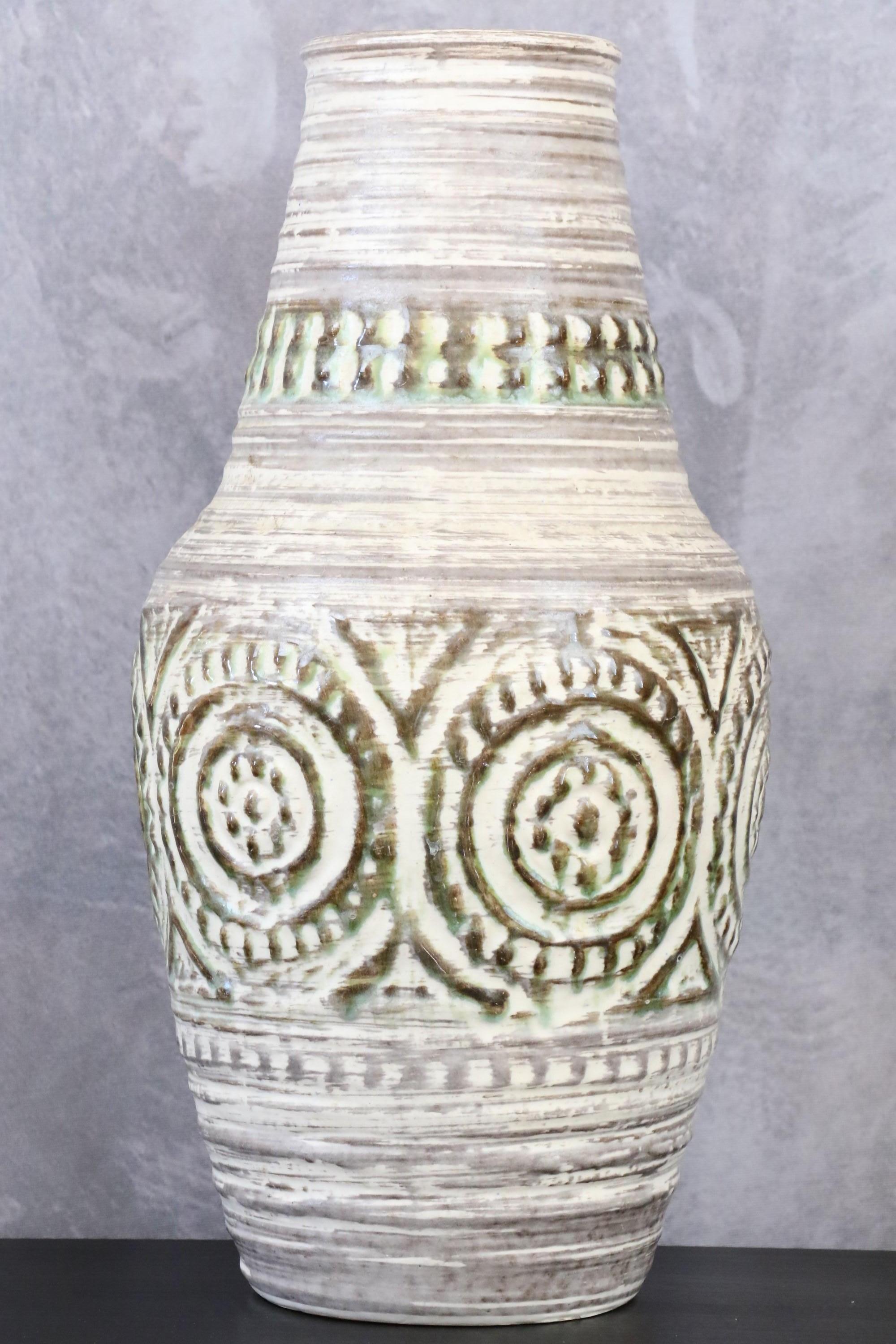 Large Mid-Century West Germany Vase 116 Grey Ceramic Vase, 1950s 1