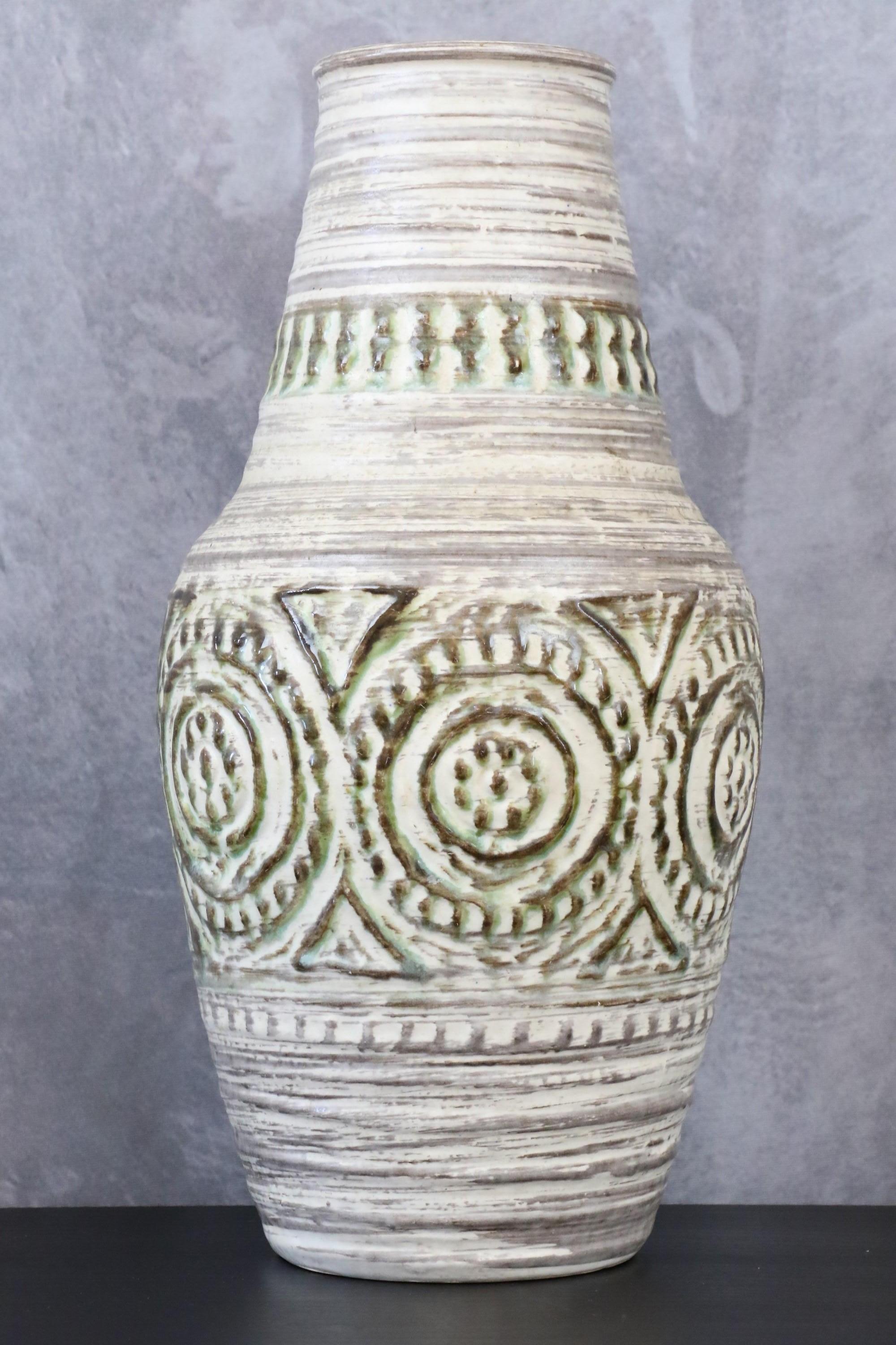 Large Mid-Century West Germany Vase 116 Grey Ceramic Vase, 1950s 3