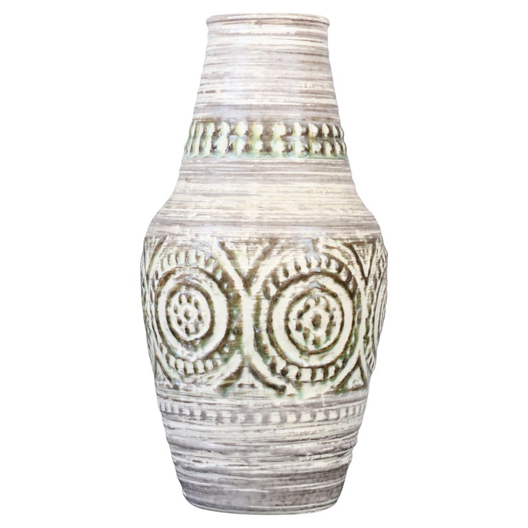 Large MidCentury West Germany Vase 116 Grey Ceramic Vase, 1950s at 1stDibs