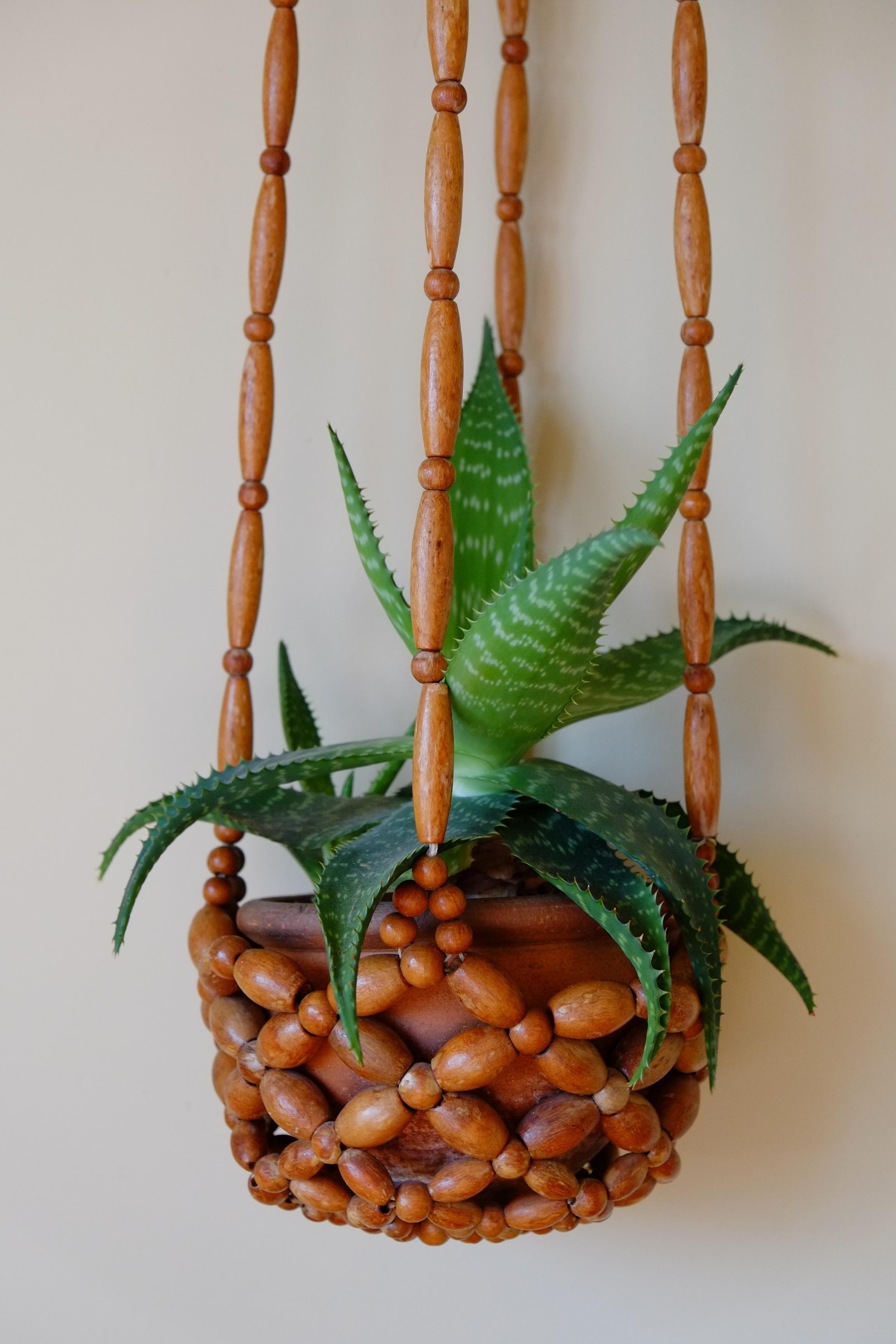 beaded hanging planter