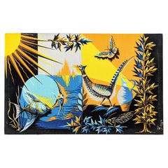 Large Mid-Century Wool Tapestry "Phoebus" by Roga, France, 1960s