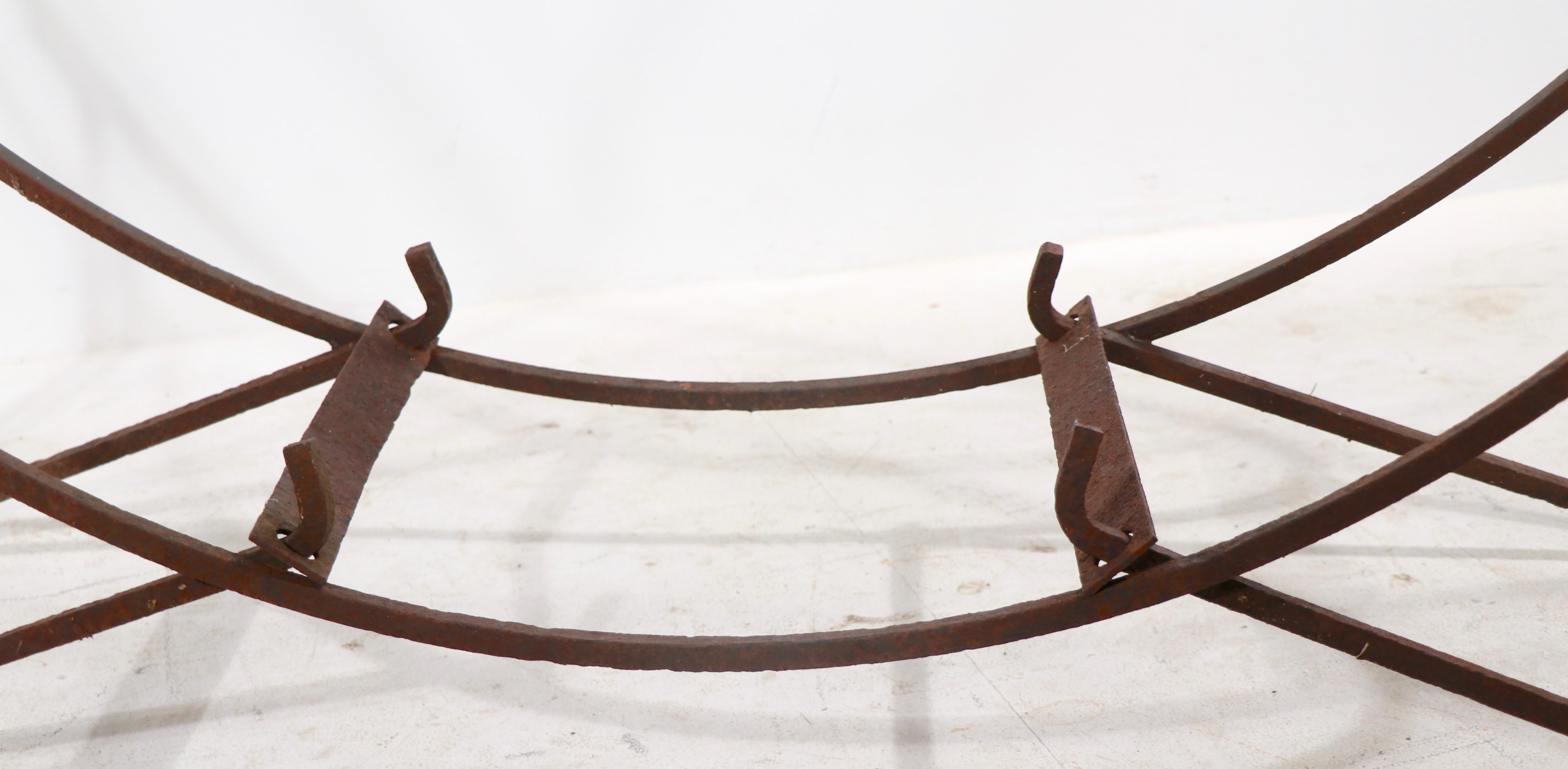 Large Mid Century Wrought Iron Log Holder In Good Condition In New York, NY