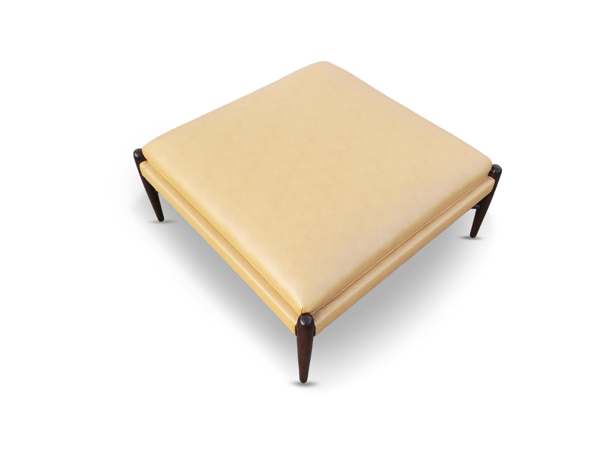 Large Mid-Century ' X ' Stretcher Base Ottoman  For Sale 4