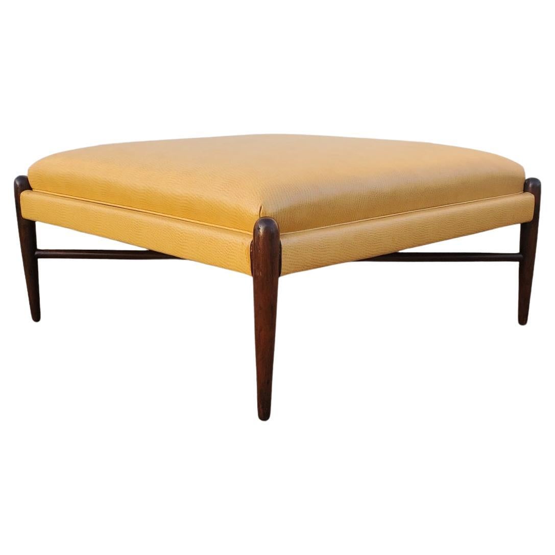 Mid-Century Modern Large Mid-Century ' X ' Stretcher Base Ottoman  For Sale