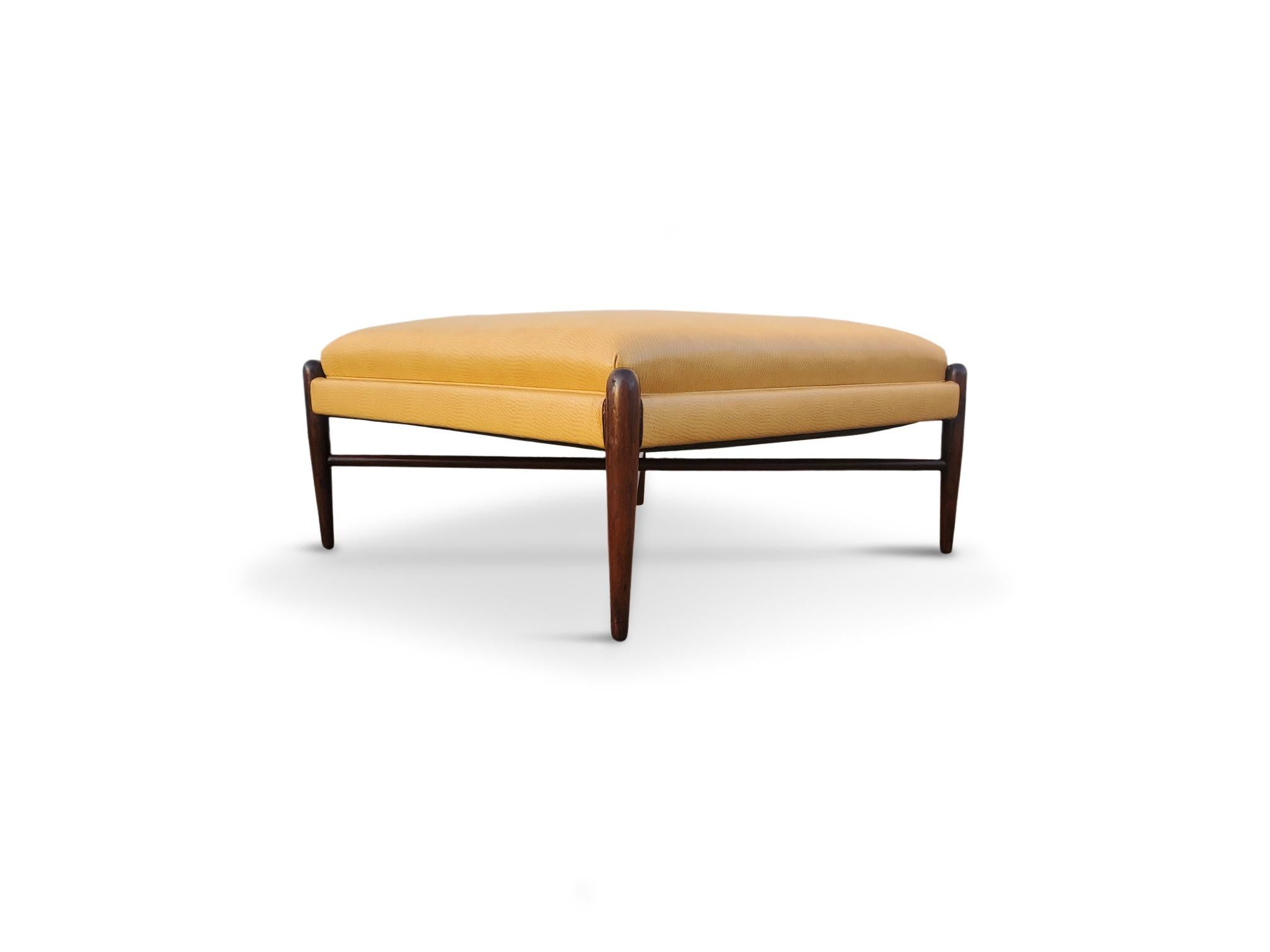 20th Century Large Mid-Century ' X ' Stretcher Base Ottoman  For Sale