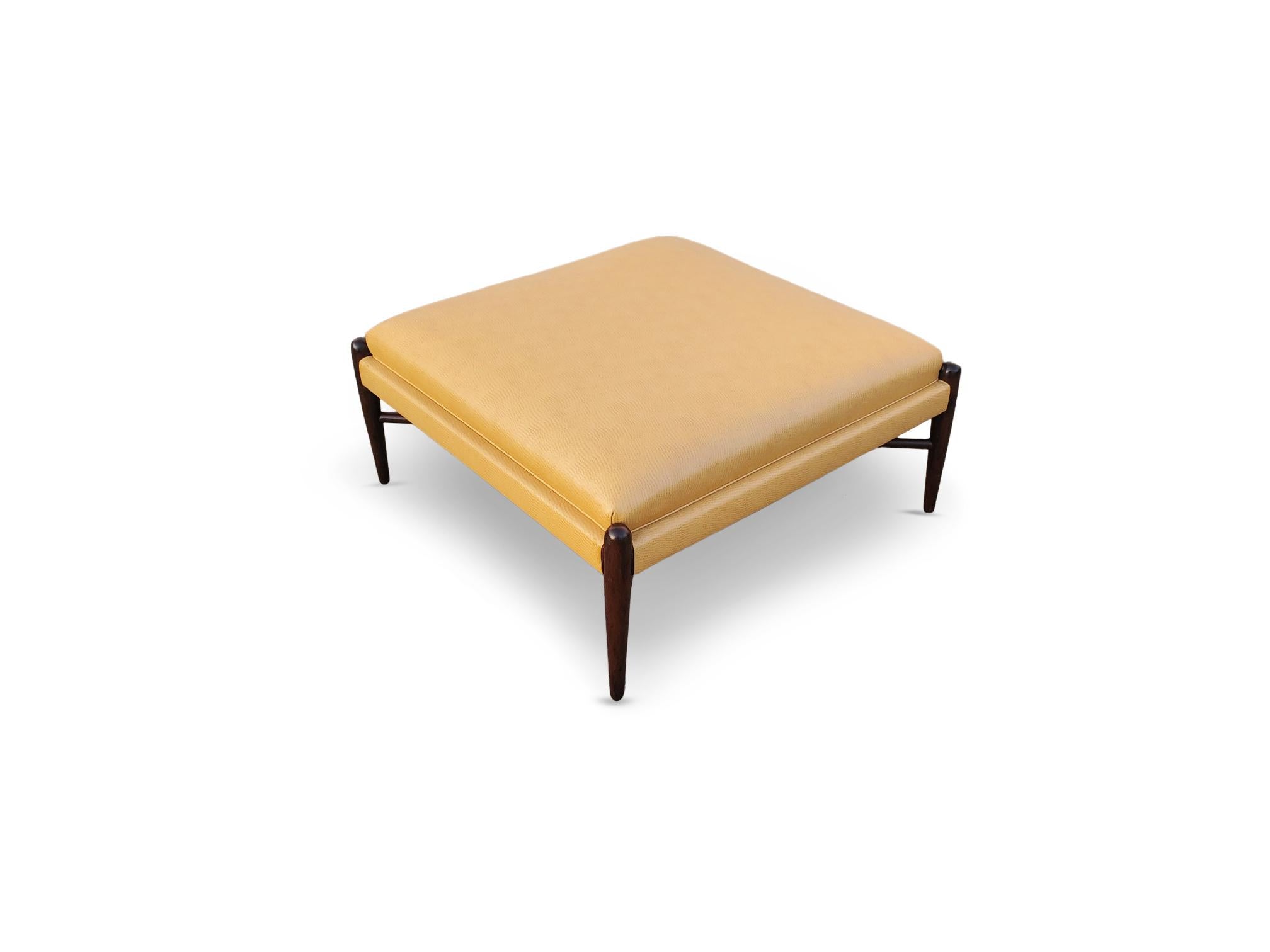 Large Mid-Century ' X ' Stretcher Base Ottoman  For Sale 3