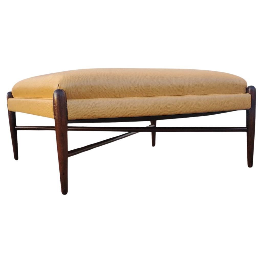 Large Mid-Century ' X ' Stretcher Base Ottoman  For Sale
