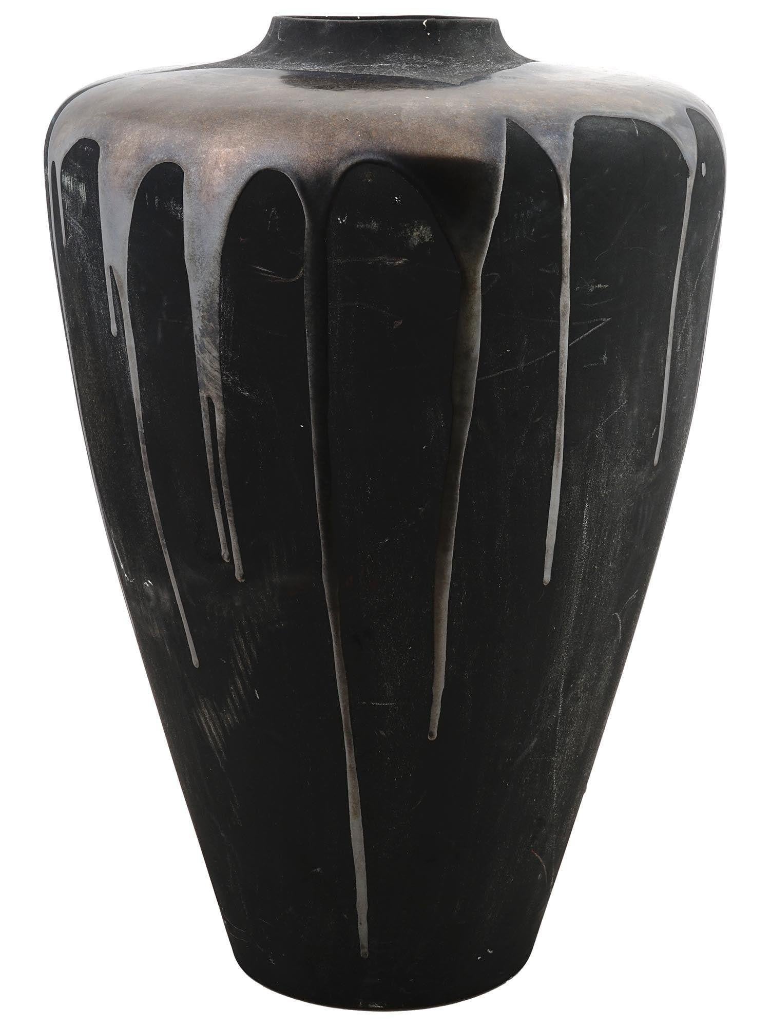American Large Mid-Centuyr Modern Iridescent Glazed Terracotta Vase For Sale