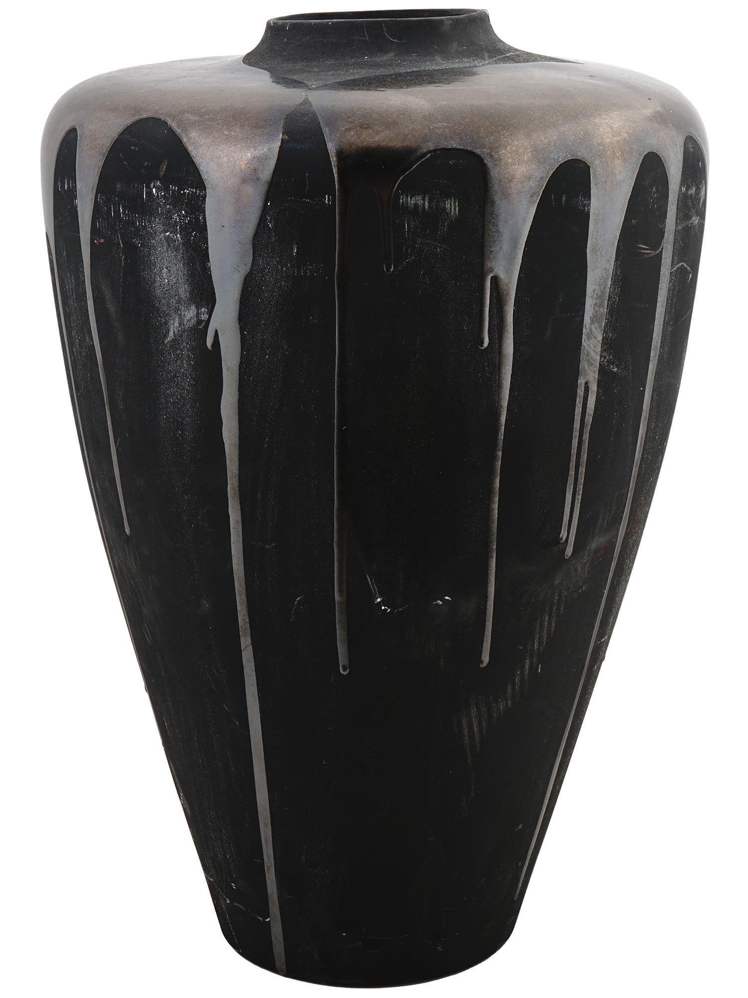 Large Mid-Centuyr Modern Iridescent Glazed Terracotta Vase In Good Condition For Sale In New York, NY