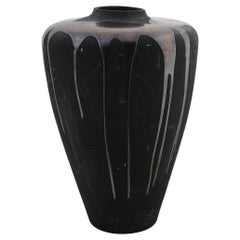 Große schillernde glasierte Terrakotta-Vase, Mid-Centuyr Modern