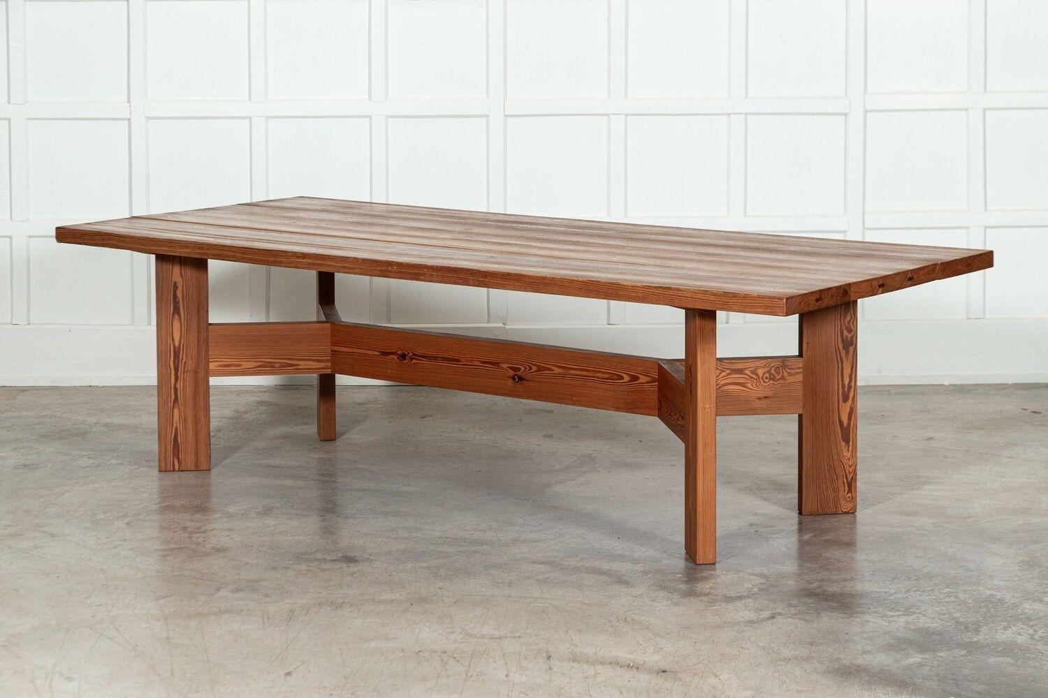 Large MidC English Pine Refectory Table / Desk In Good Condition For Sale In Staffordshire, GB