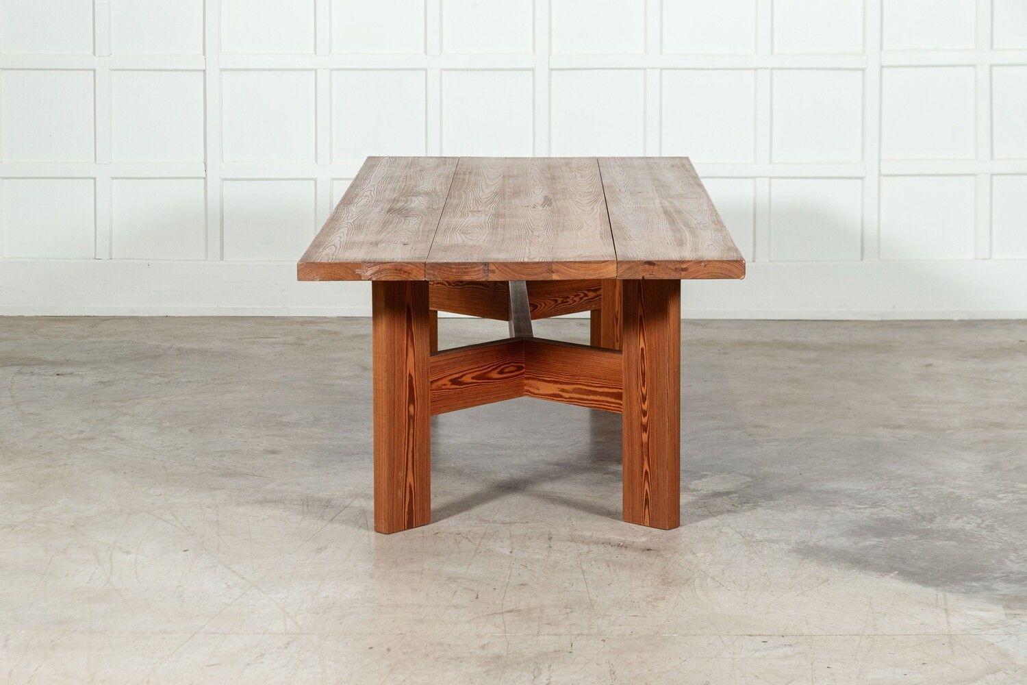 20th Century Large MidC English Pine Refectory Table / Desk For Sale