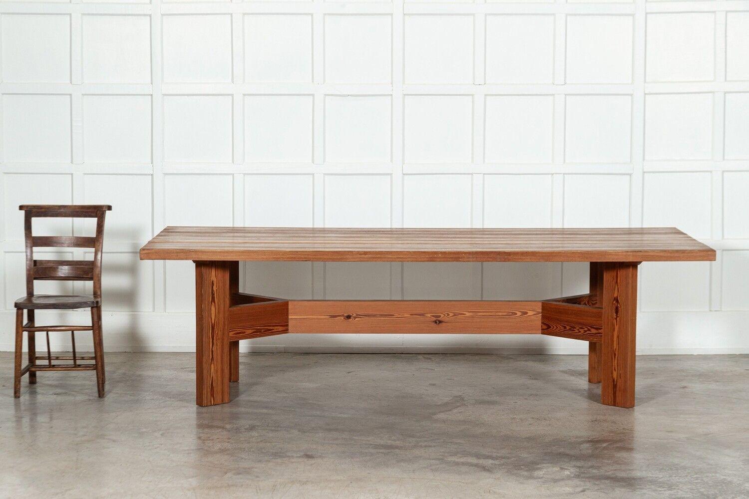Large MidC English Pine Refectory Table / Desk For Sale 1