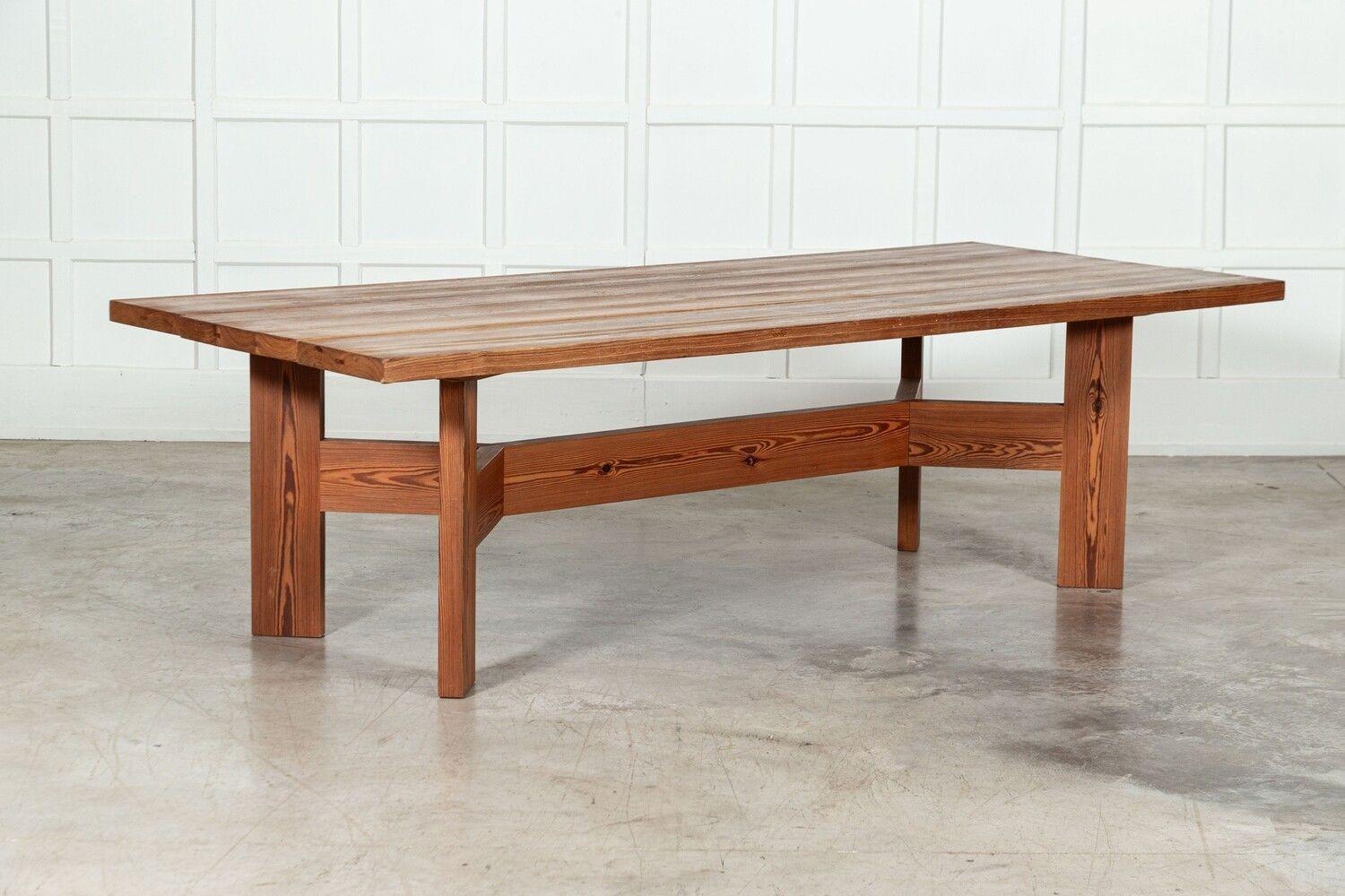 Large MidC English Pine Refectory Table / Desk For Sale 3