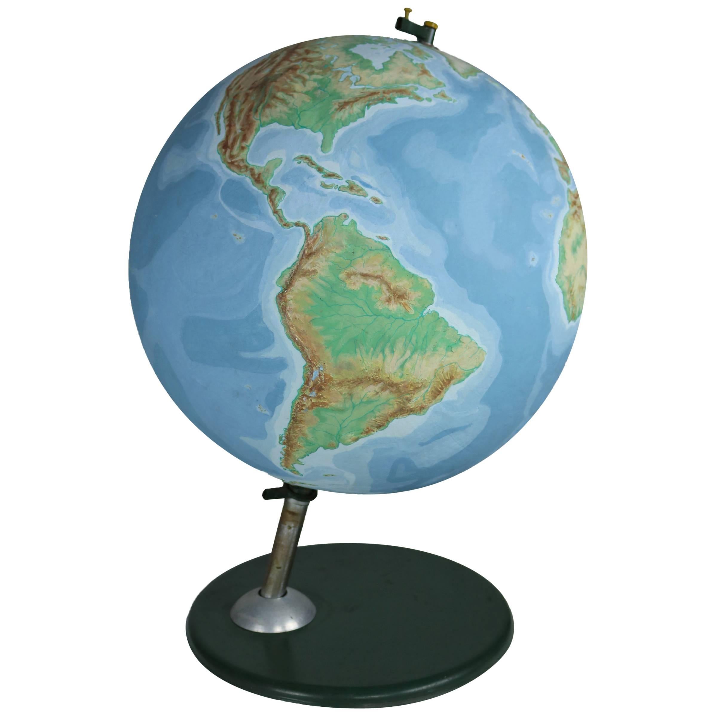 Large Midcentury 3D Globe For Sale