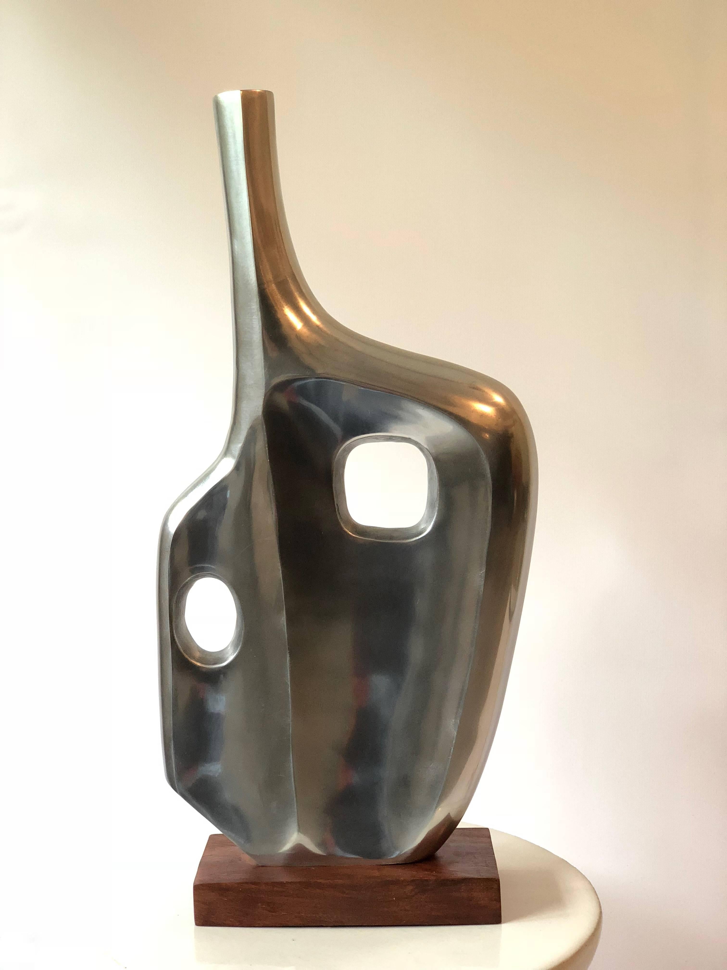 Polished Large Midcentury Style Abstract Chrome Sculpture in the Style of Dorothy Dehner