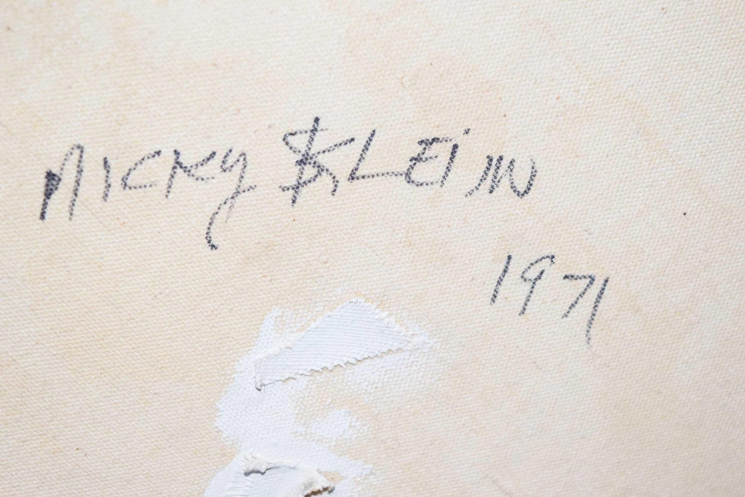 Großes abstraktes Öl auf Leinwand aus der Jahrhundertmitte, signiert und datiert, 1971 im Angebot 5