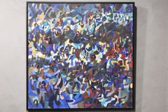 Large Midcentury Abstract Oil on Canvas Signed and Dated, 1971