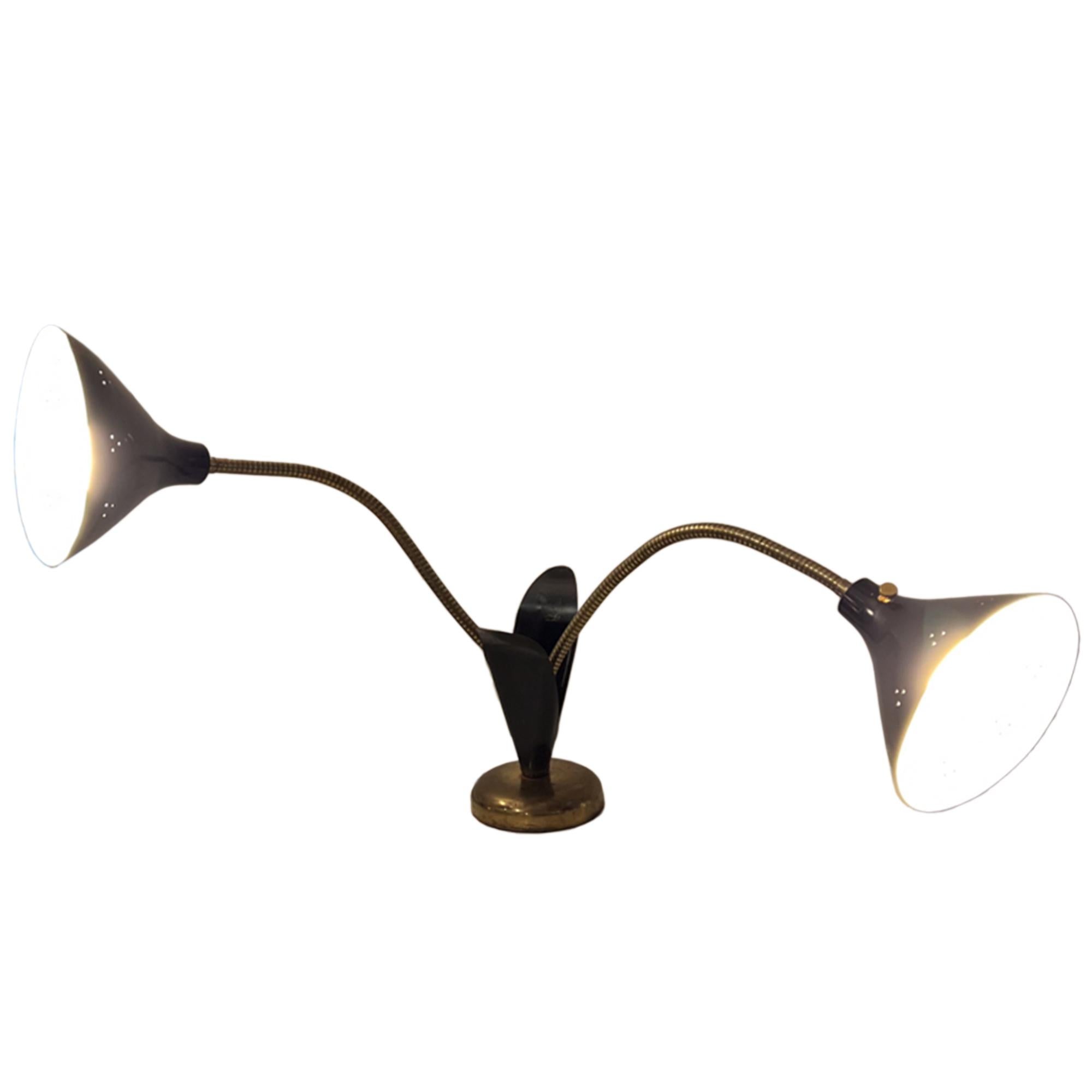 Mid-Century moderno Grande lampada francese 'Lily' regolabile del Medioevo in vendita