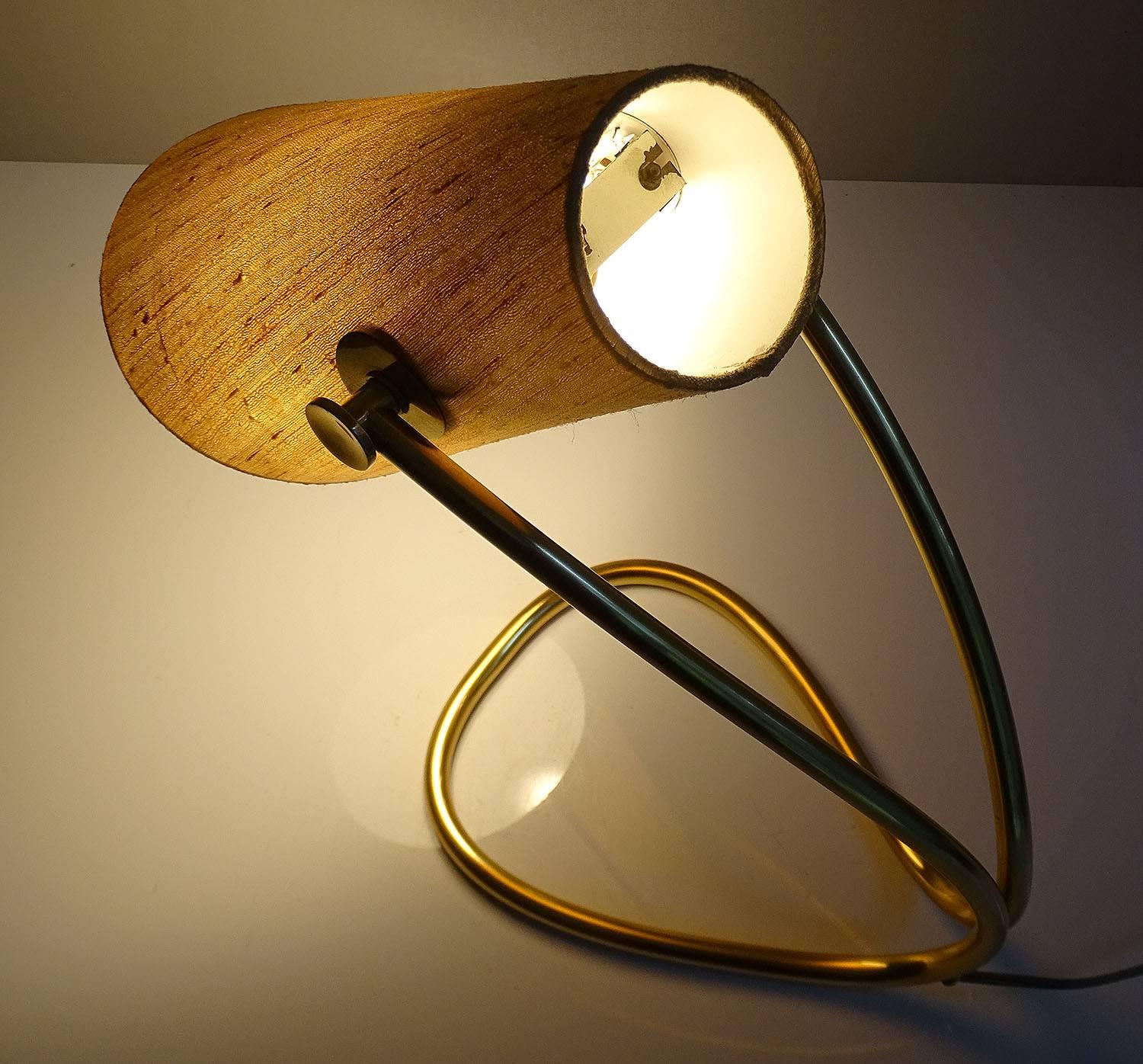 Large MidCentury Austrian Adjustable Nikoll Brass Desk Table Lamp,  1960s  im Angebot 10