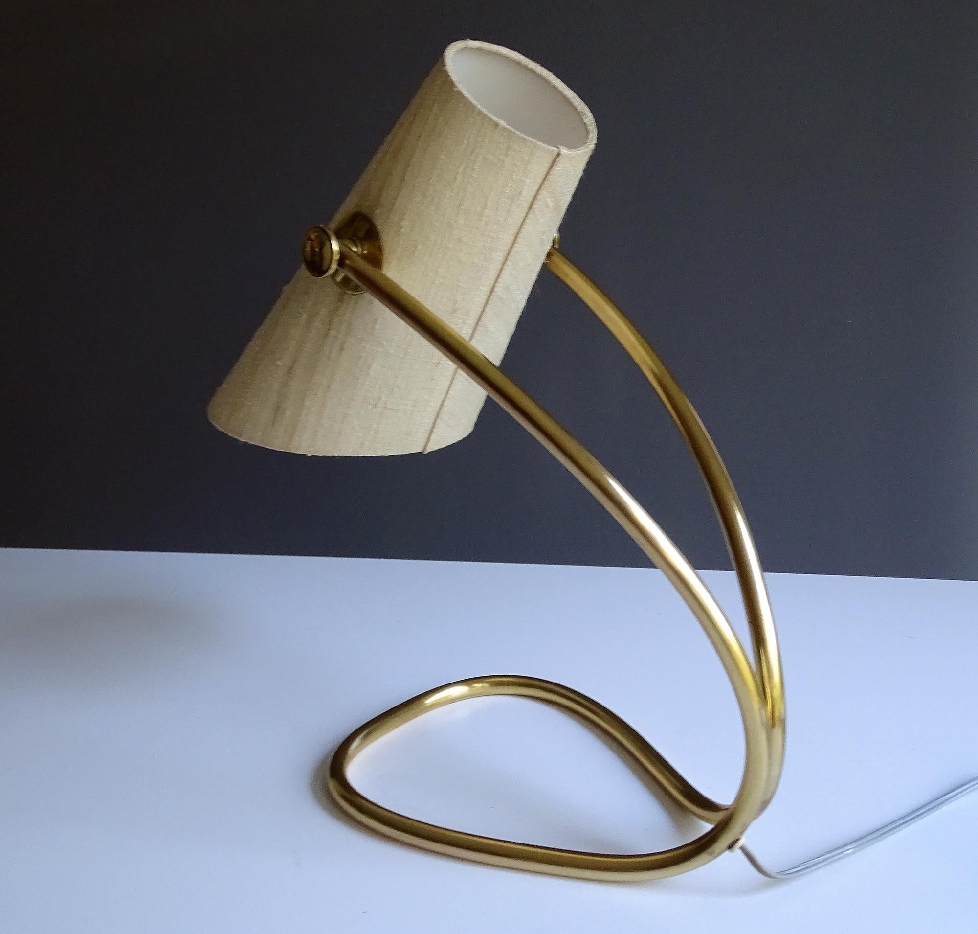 Large MidCentury Austrian Adjustable Nikoll Brass Desk Table Lamp,  1960s  For Sale 11