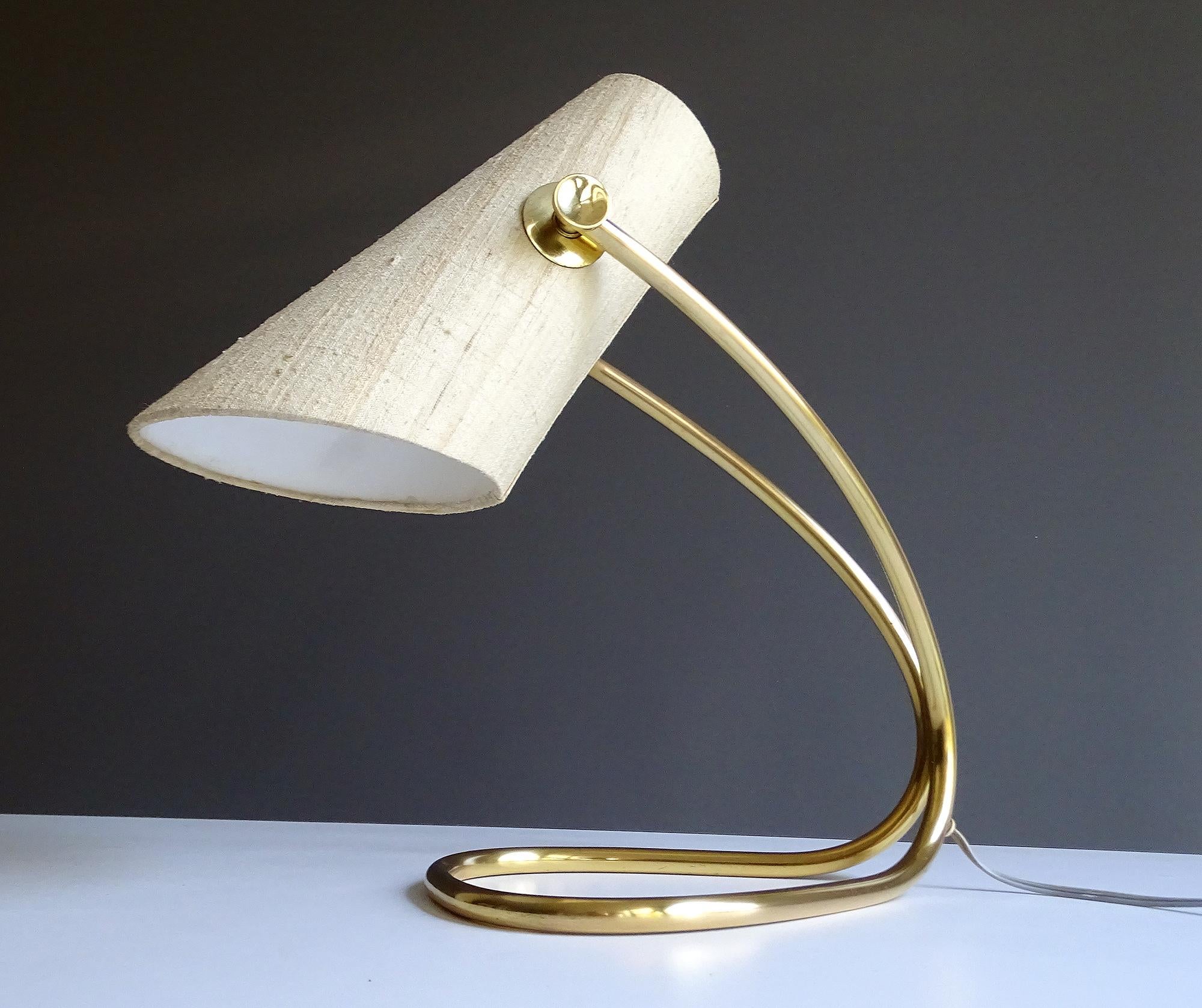 Mid-20th Century Large MidCentury Austrian Adjustable Nikoll Brass Desk Table Lamp,  1960s  For Sale