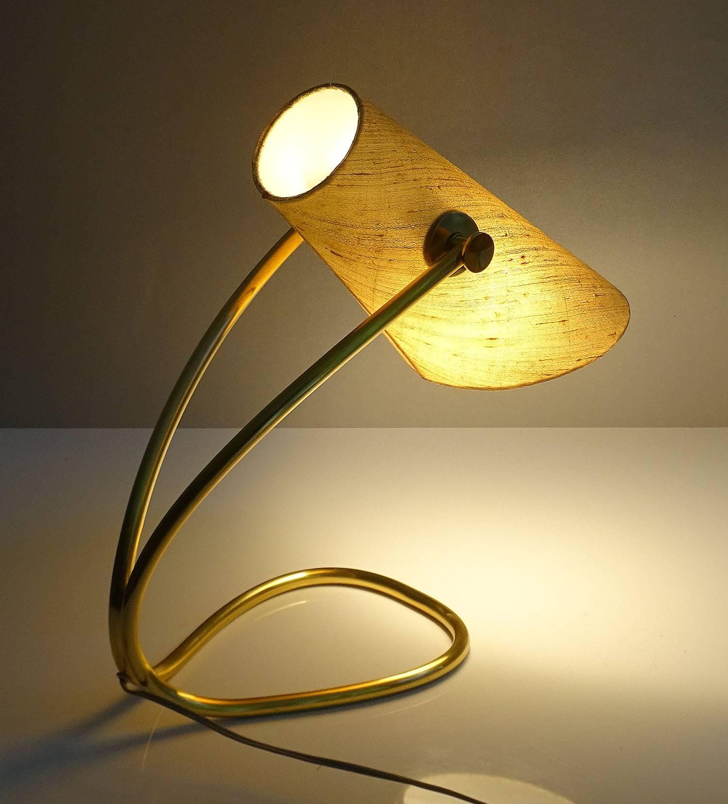 Large MidCentury Austrian Adjustable Nikoll Brass Desk Table Lamp,  1960s  For Sale 4