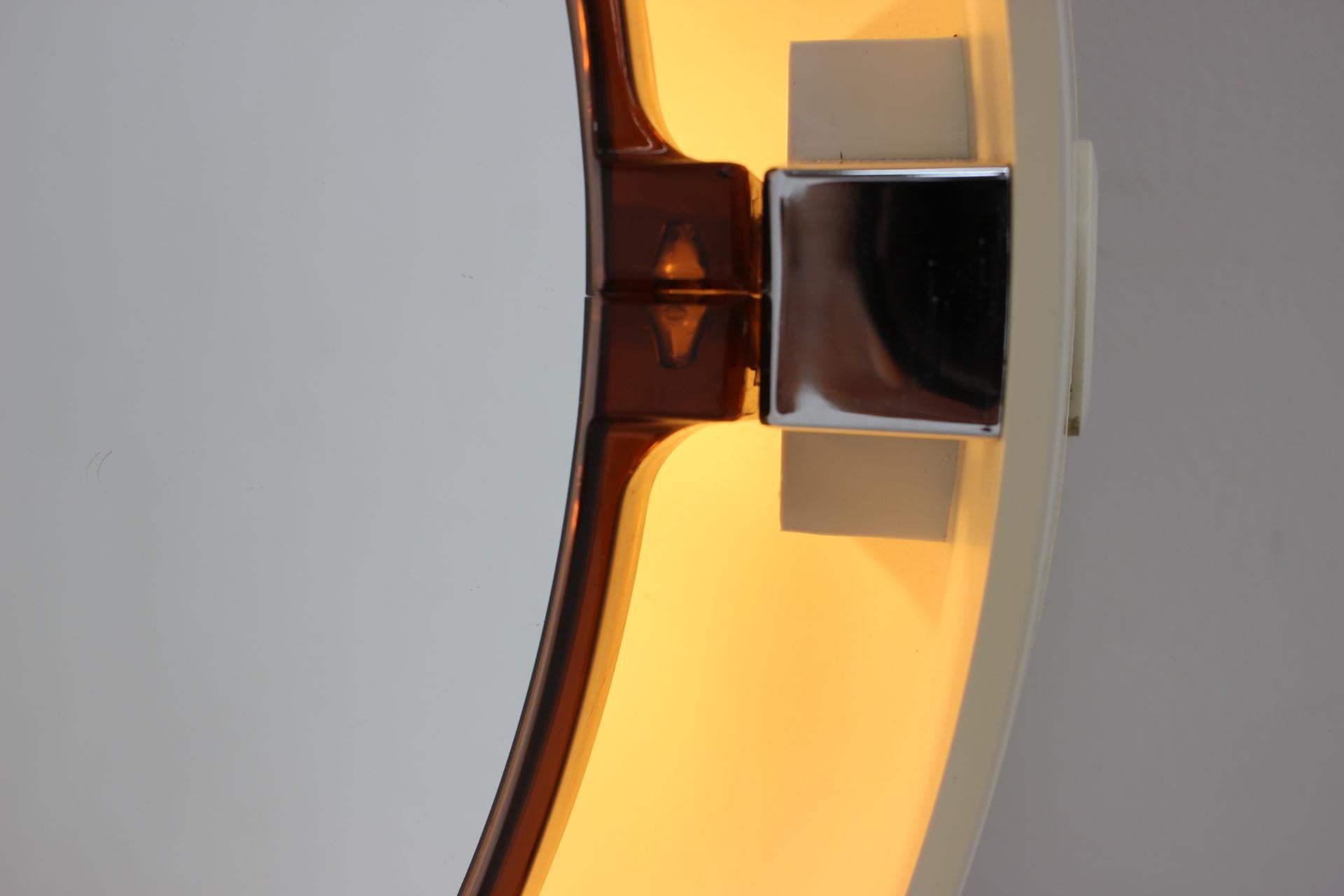 Italian Large Midcentury Backlit Mirror Allibert, Italy, 1970s For Sale
