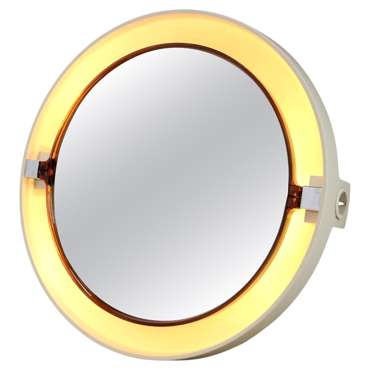 Grand miroir rétroéclairé mi-siècle Allibert, Italie, 1970