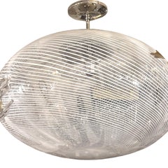 Large Midcentury Blown Glass Light Fixture