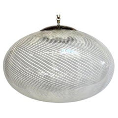 Large Midcentury Blown Glass Light Fixture