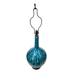 Large Midcentury Blue Lamp