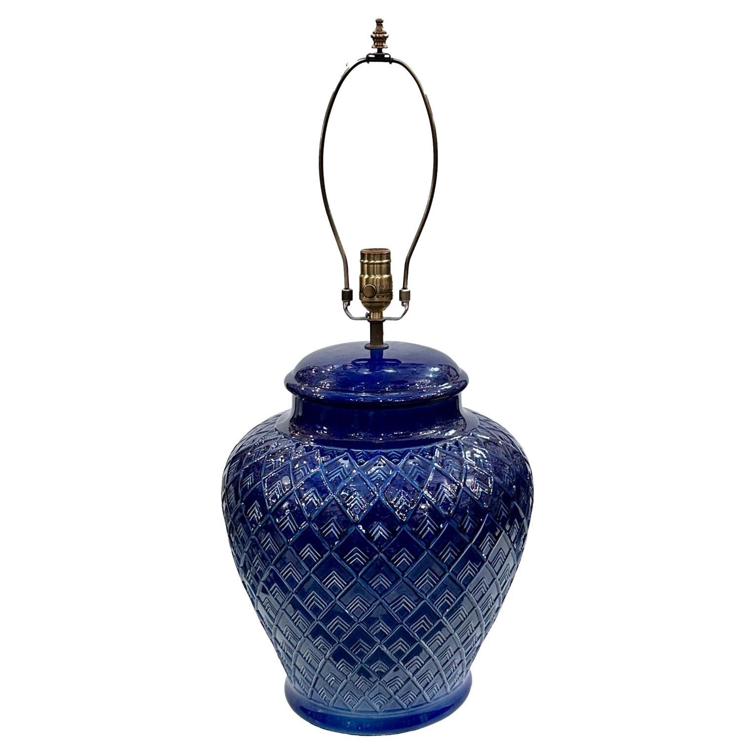 Lampada blu grande del Medioevo