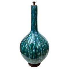 Large Midcentury Blue Lamp