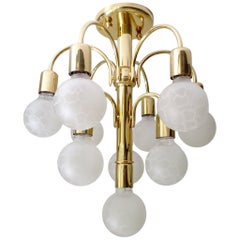 1970s Sciolari Style Pendant Lamp, Brass
