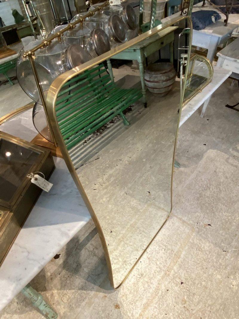 Grand miroir en laiton du milieu du siècle - Italie Bon état - En vente à Copenhagen K, DK