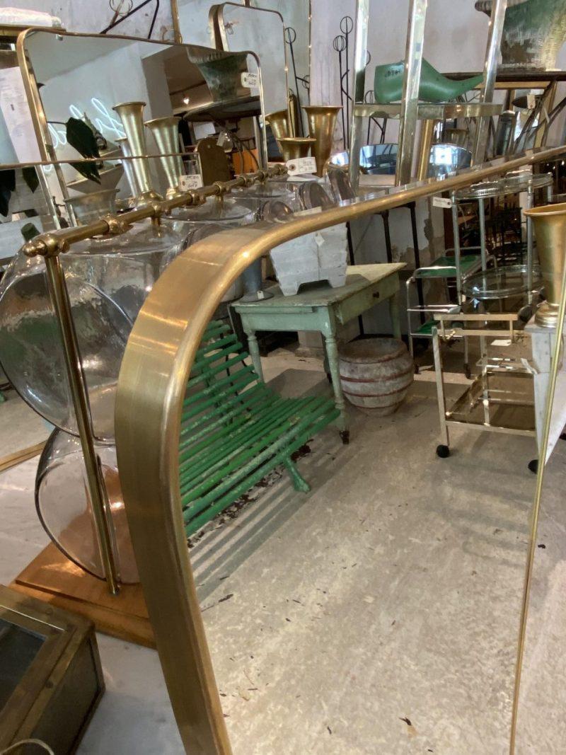 20th Century Large Midcentury Brass Mirror-Italy For Sale