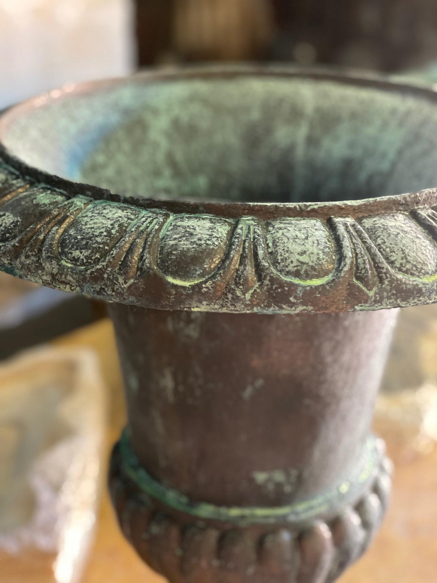 French Large Midcentury Bronze Finish Urn
