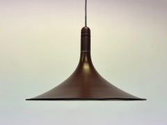 Large Midcentury Brown Rare Pendant, Denmark, 1970s
