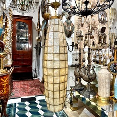 Large Midcentury Capiz Lantern