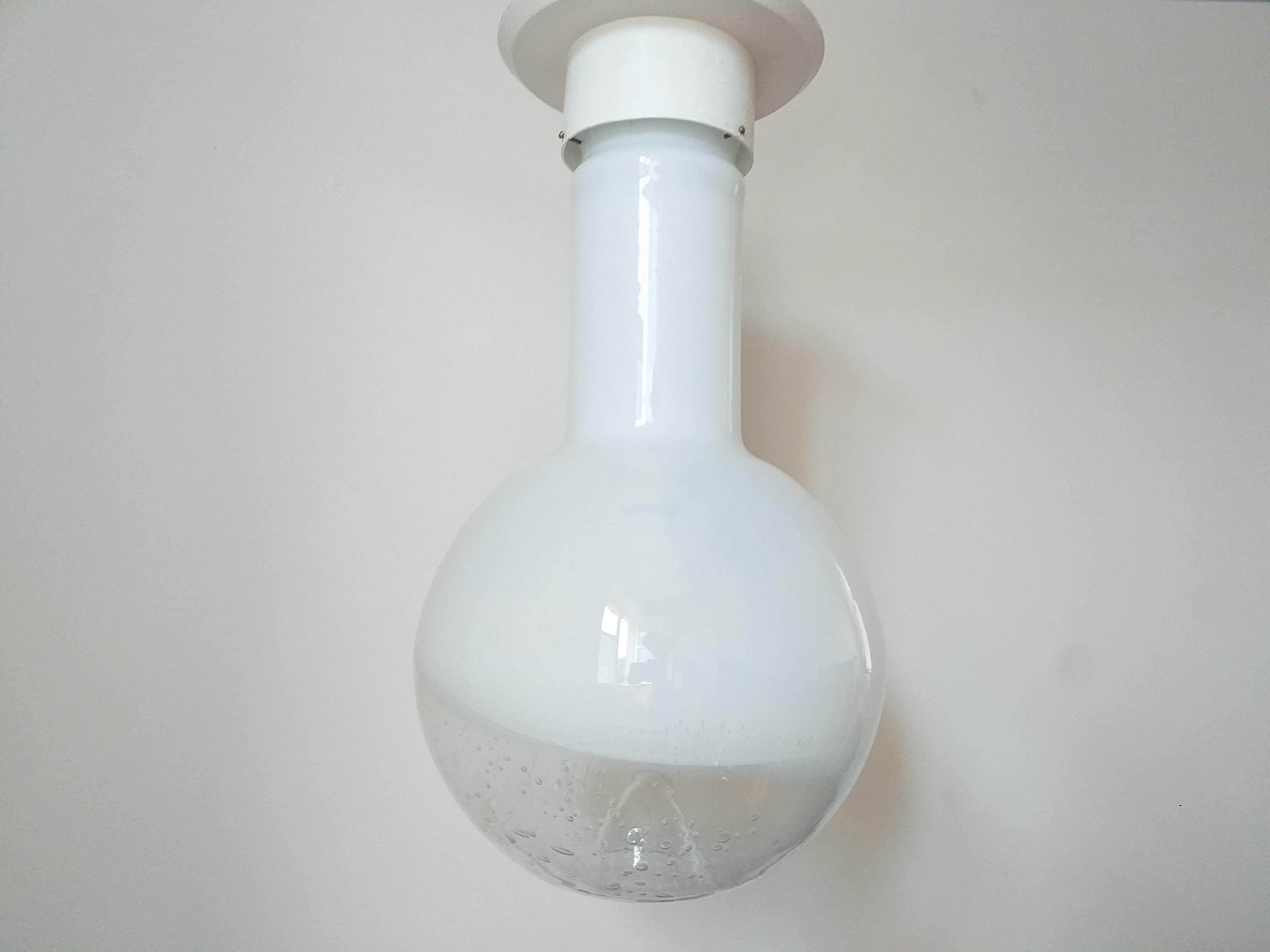 Italian Large Midcentury Ceiling Lamp Murano, Flush Mount, Italy, 1970s For Sale