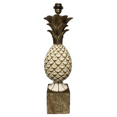 Large Midcentury Ceramic Pineapple Lamp