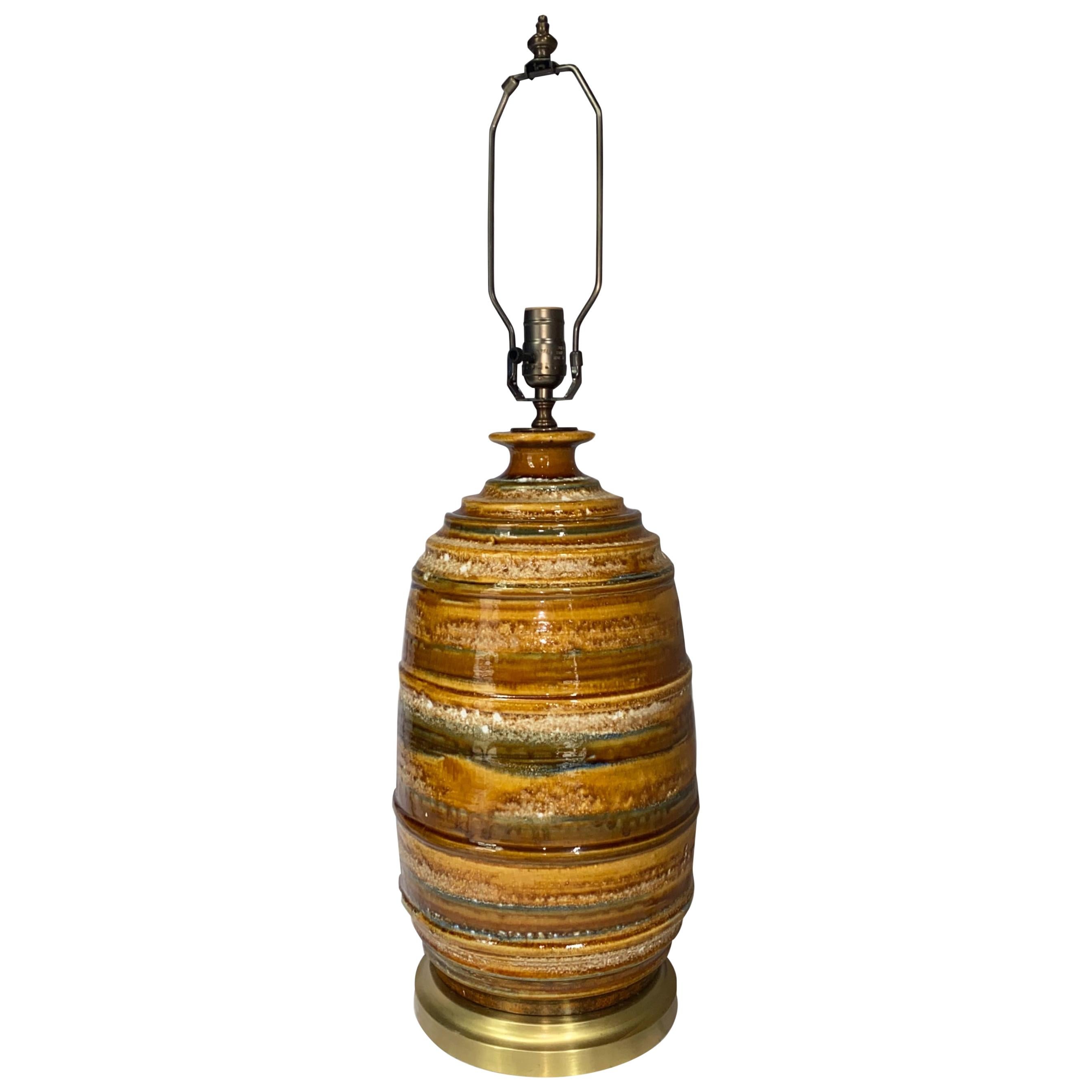 Grande lampe de table en céramique du milieu du siècle en vente