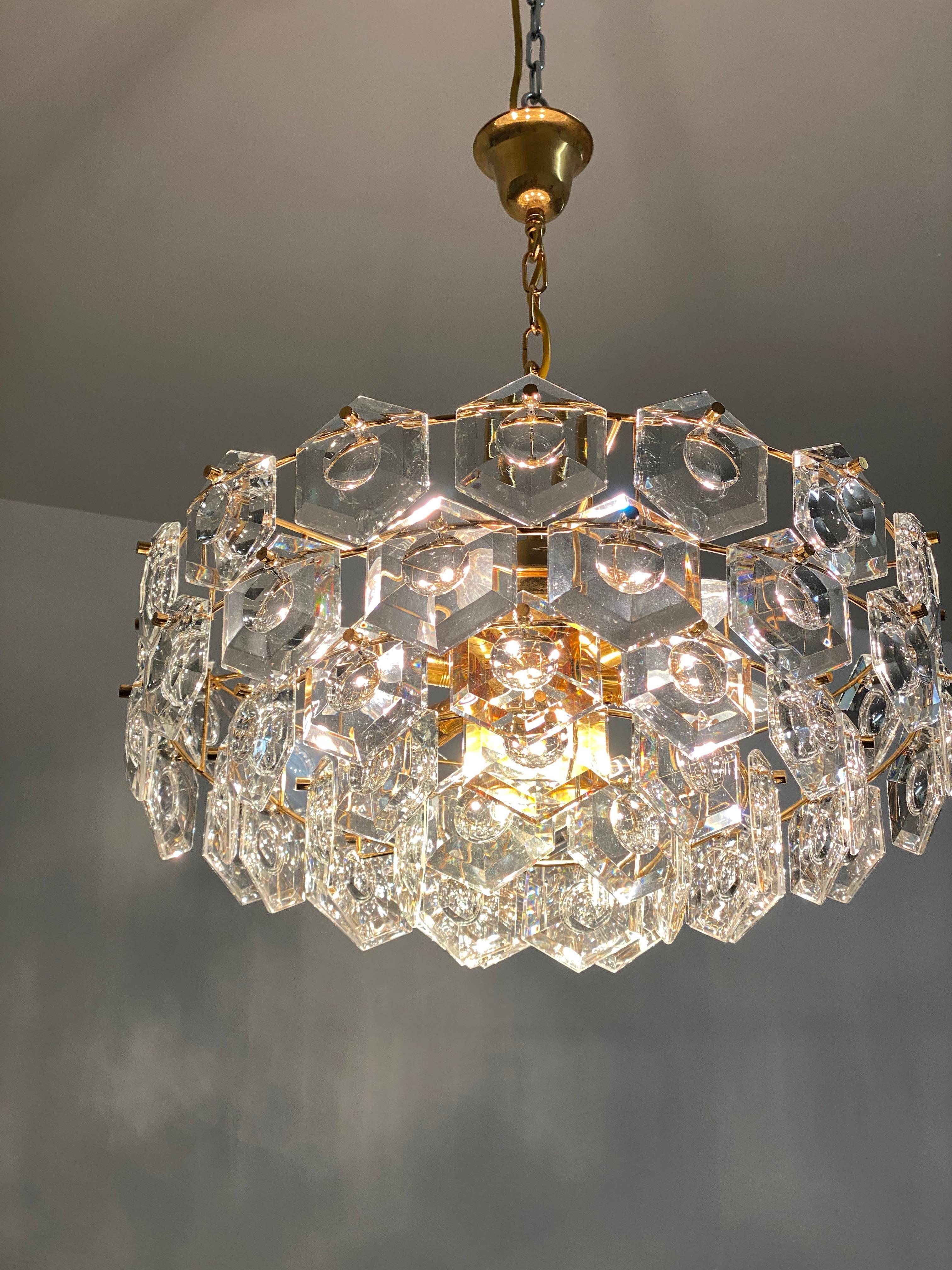 Large Midcentury Chandelier by Kinkeldey For Sale 1