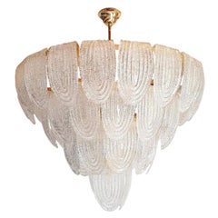 Large Murano Glass Chandelier Mazzega Style 