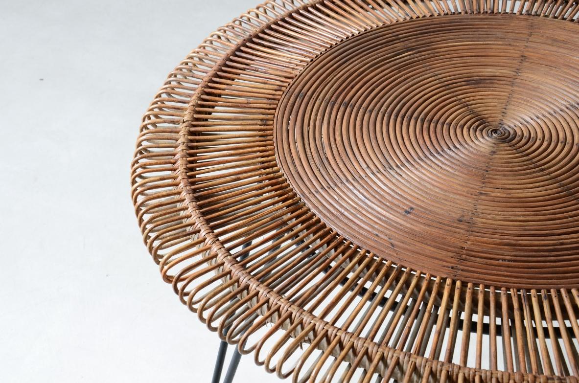 Grande table basse en rotin tressé du milieu du siècle dernier Excellent état - En vente à Milano, IT