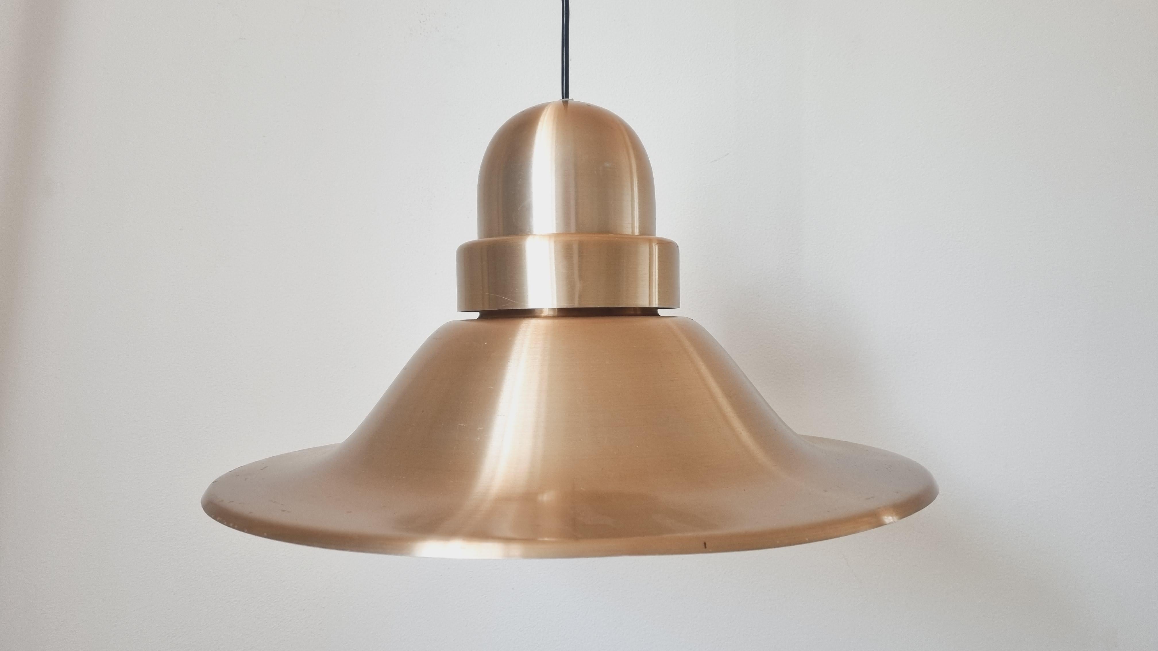 Danish Large Midcentury Copper Pendant, Denmark, 1970s For Sale