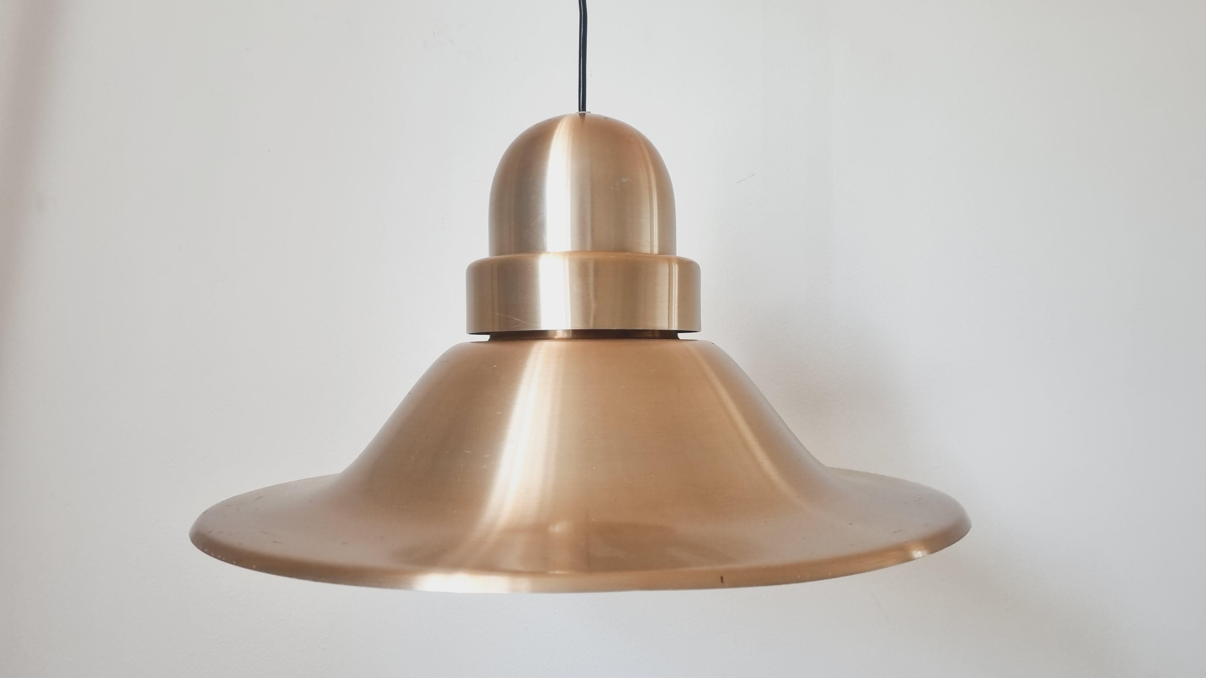 Large Midcentury Copper Pendant, Denmark, 1970s In Good Condition For Sale In Praha, CZ