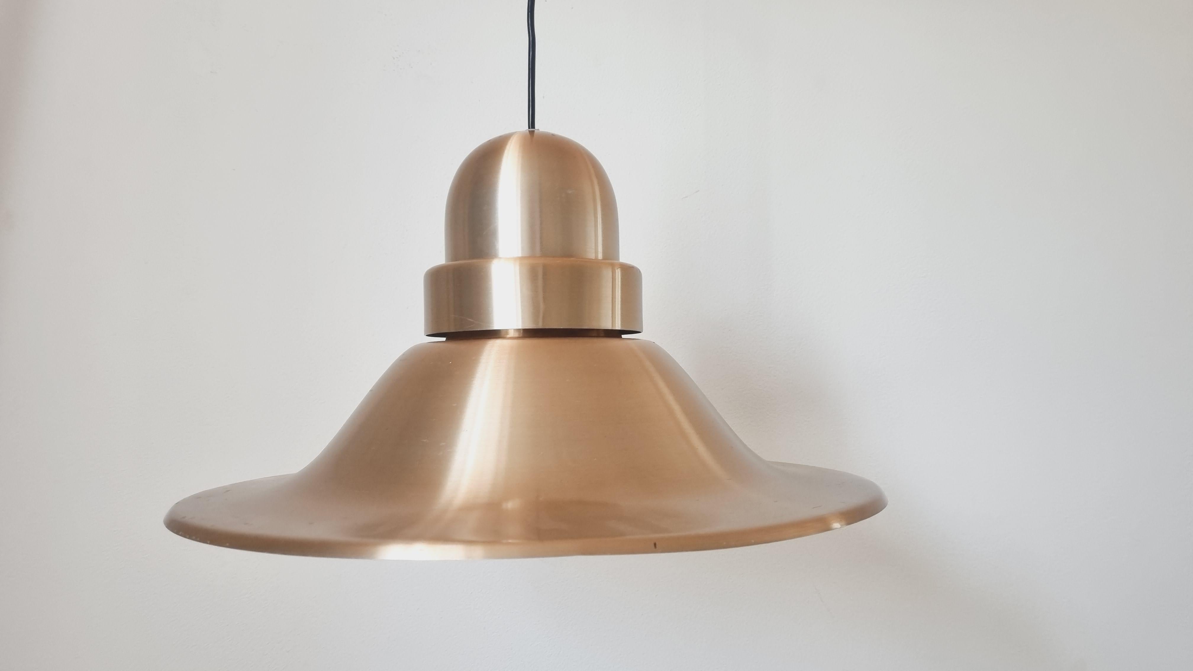 Late 20th Century Large Midcentury Copper Pendant, Denmark, 1970s For Sale